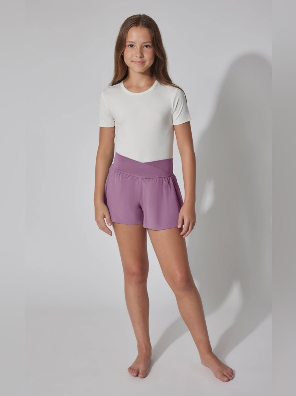 Girls 2 Pack Crossover Hybrid Short w Inner Pant - Picture 5 of 6